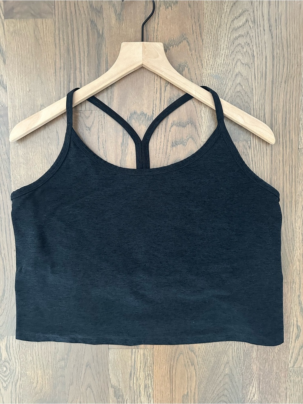 Beyond Yoga Spacedye Slim Racerback Cropped Tank in Dark Charcoal Size 3X